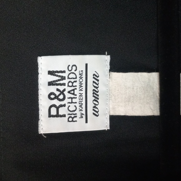 R&M Richards Karen Kwong Layered Top Open Jacket Black Size 16W - Picture 8 of 14